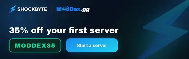 Shockbyte server hosting: 35% off your first server with code MODDEX35